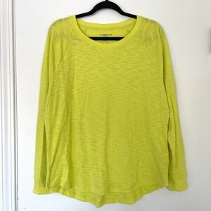NWT Liz Claiborne‎ Weekend Women's Top XL Long Sleeve Crew Neck Limeade